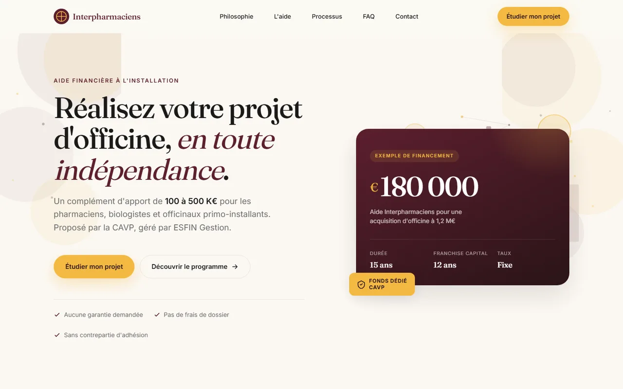 Aperçu d’une maquette de site pour un service professionnel spécialisé dans la santé.