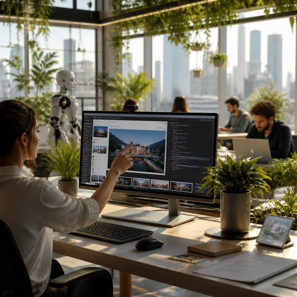 Interaction entre un humain et une IA pour la conception d'un site web.