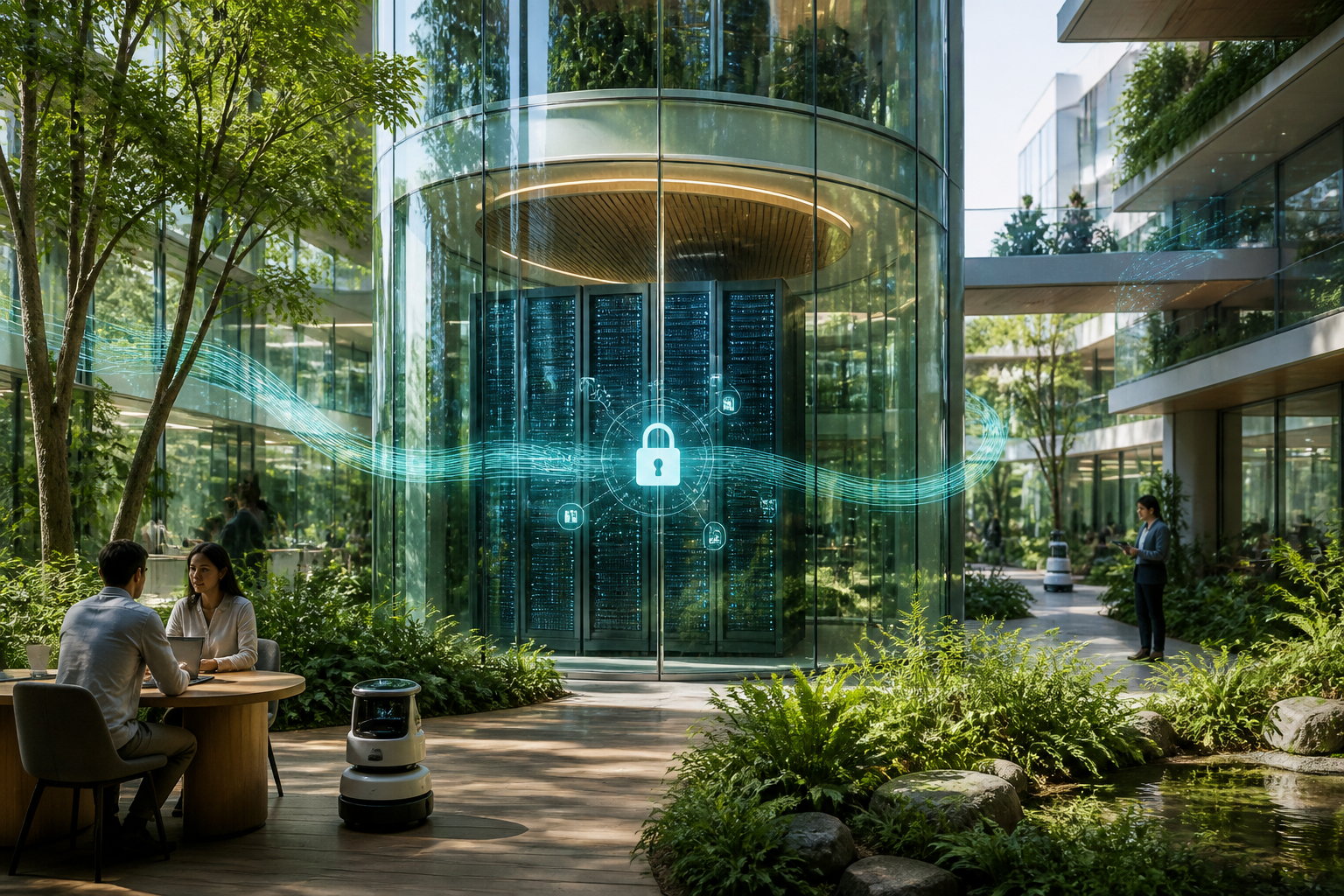Centre de données sécurisé protégeant les environnements d'entraînement d'intelligence artificielle.