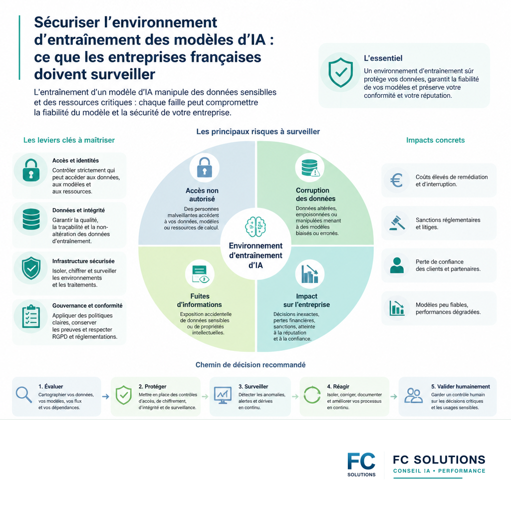 Principaux risques liés à la sécurité des environnements d'entraînement d'IA.